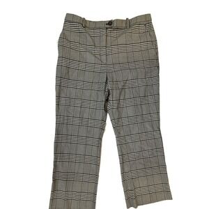 Ann Taylor Pants Womens 10P Petite Black Plaid Straight Leg Corporate‎ Chic Ofc
